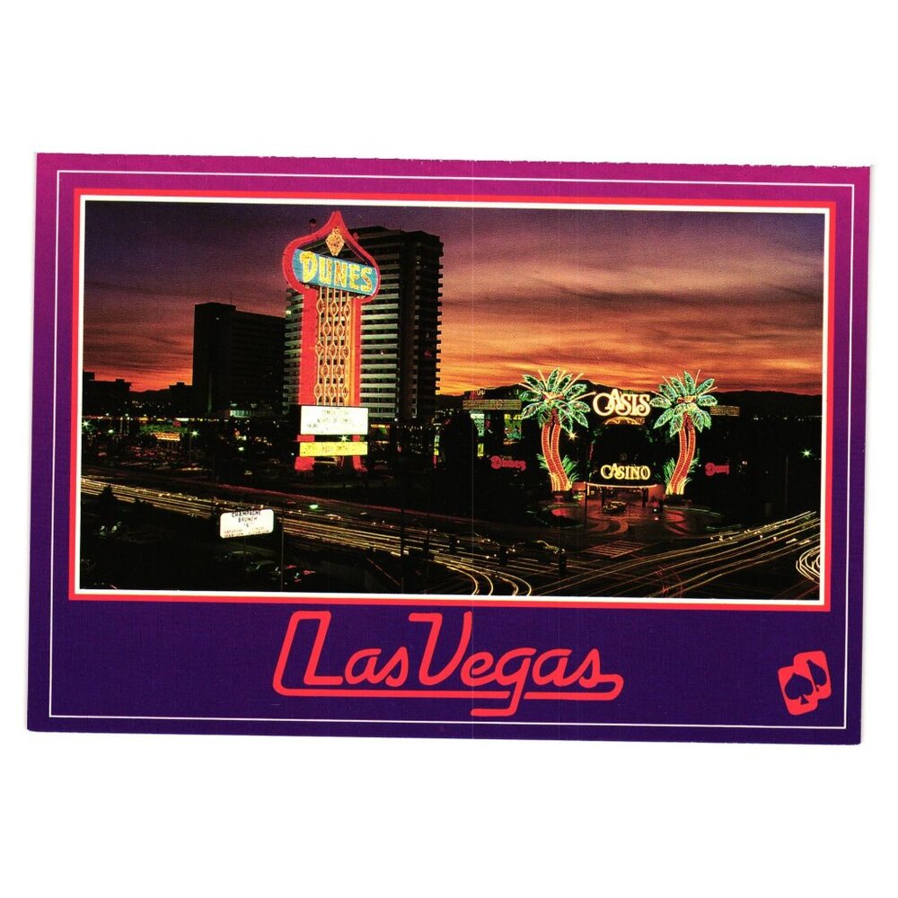 Barbary Coast Vintage Postcard Las Vegas Boulevard Nevada Night Lights Oasis